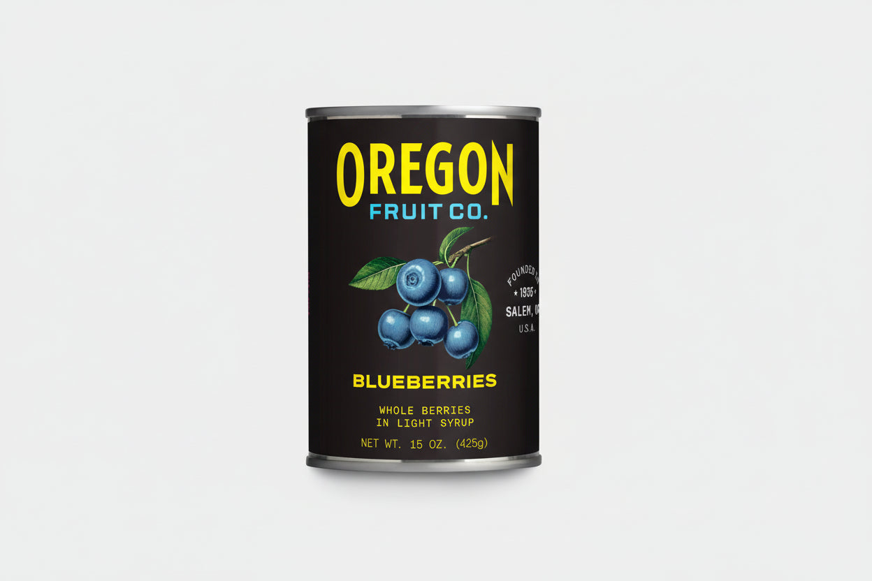 Oregon Fruit Blueberries in Light Syrup – Premium Baking Berries Made in Oregon | 15 oz Cans (1–8 Pack)