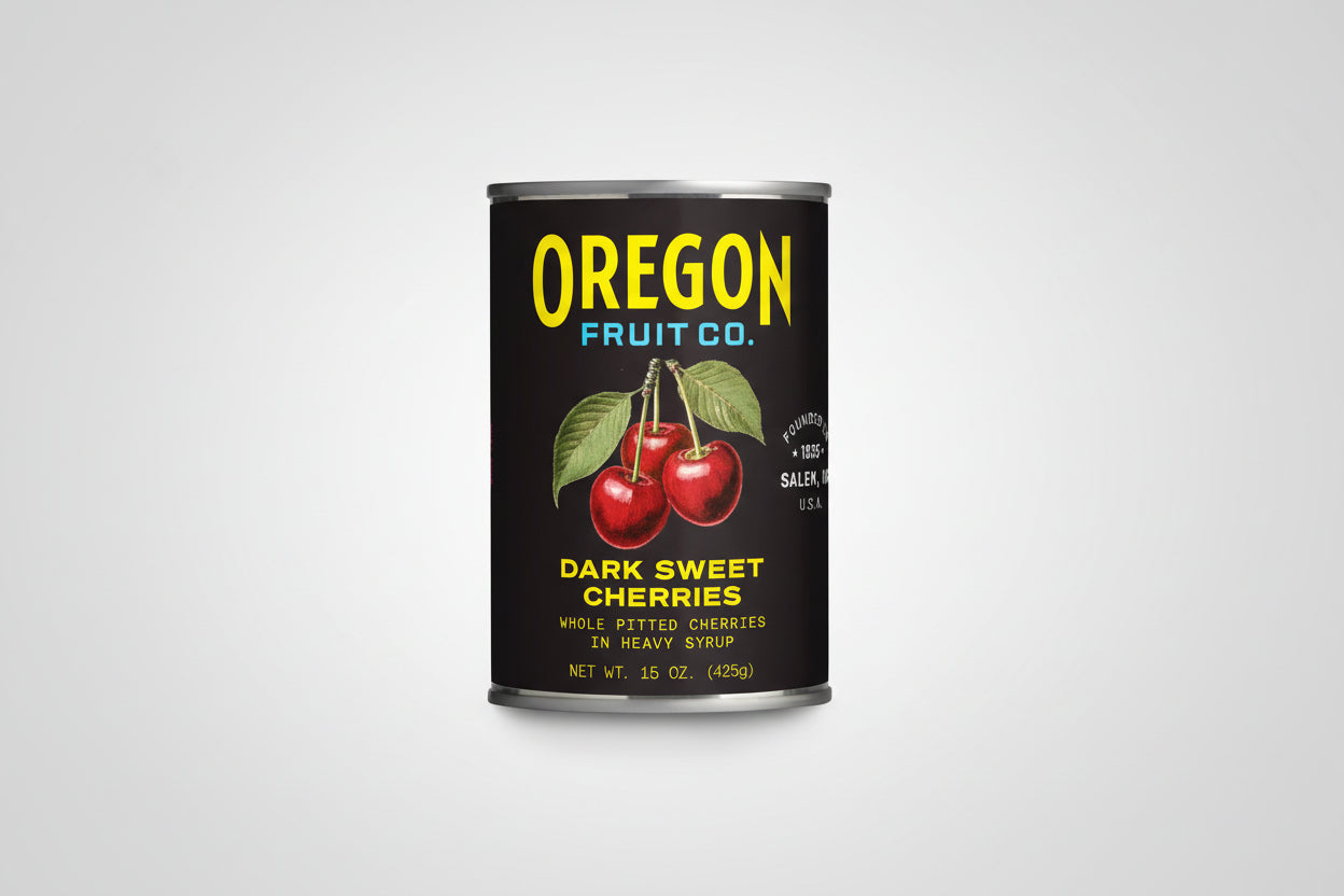 Oregon Fruit Dark Sweet Cherries in Heavy Syrup – Premium Dessert Cherries | 15 oz Cans (1–8 Pack)