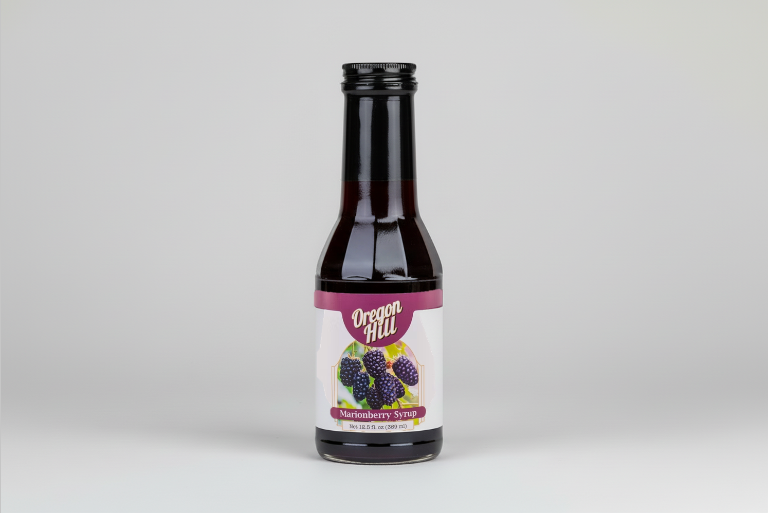 Oregon Hill Marionberry Syrup – Premium Gourmet Fruit Syrup | 12.5 fl oz (1-8 Pack)