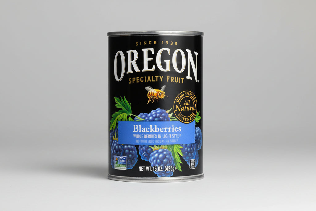 Oregon Fruit Blackberries in Light Syrup – Premium Baking Berries Made in Oregon | 15 oz Cans (1–8 Pack)
